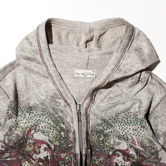 vintage baroque transfer zip hoodie