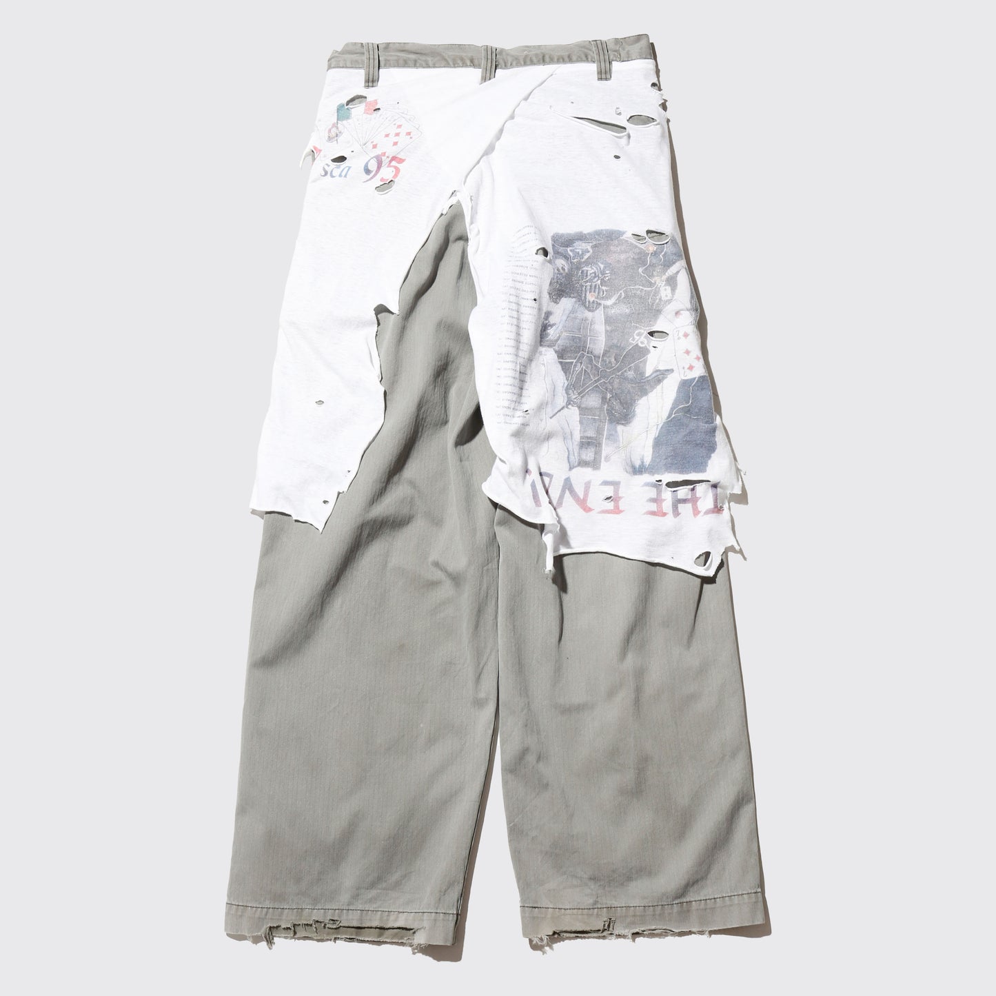 *one-off broken layered trousers