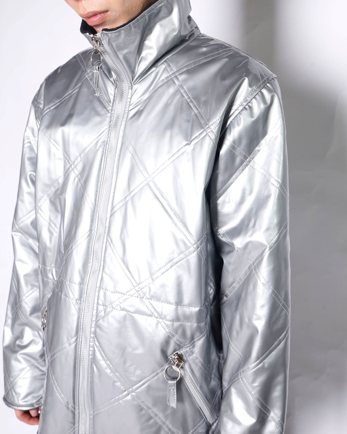 vintage quilted enamel storm jacket