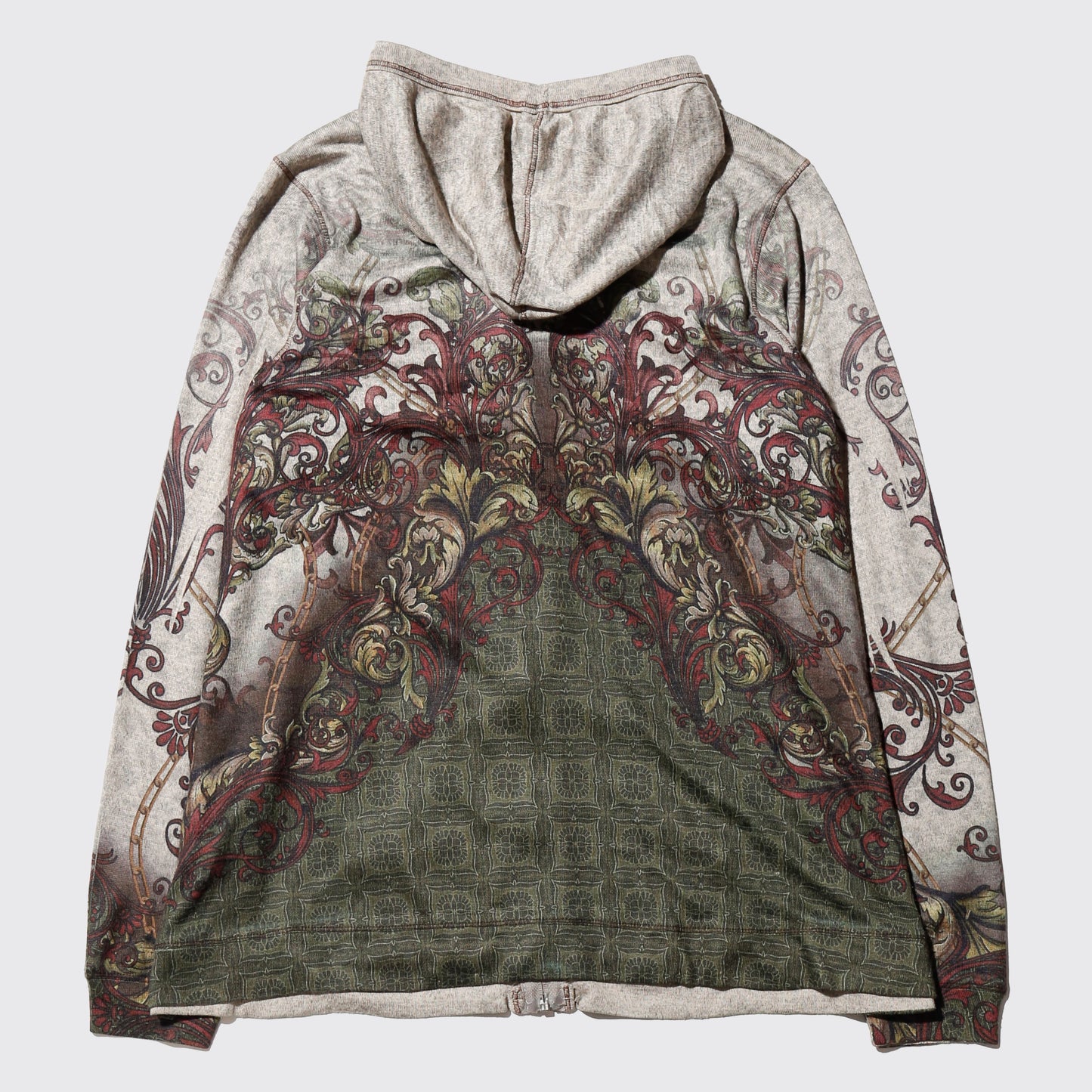 vintage baroque transfer zip hoodie