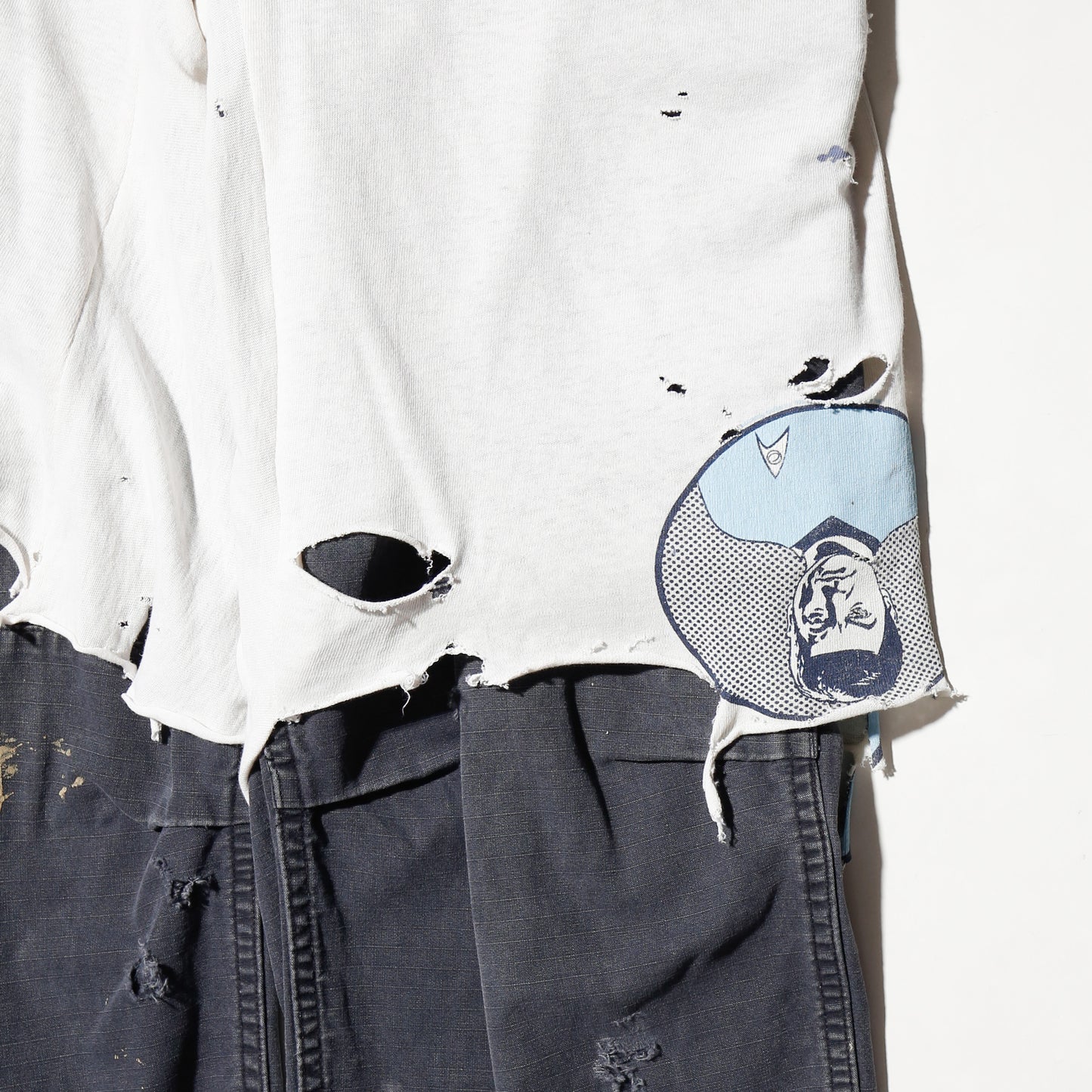 *one-off broken layered trousers
