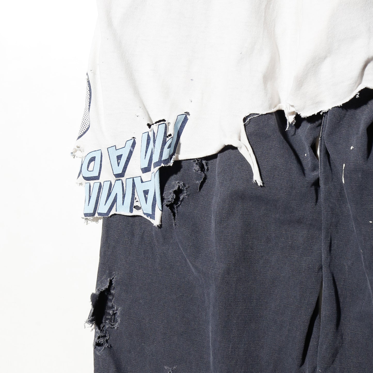 *one-off broken layered trousers