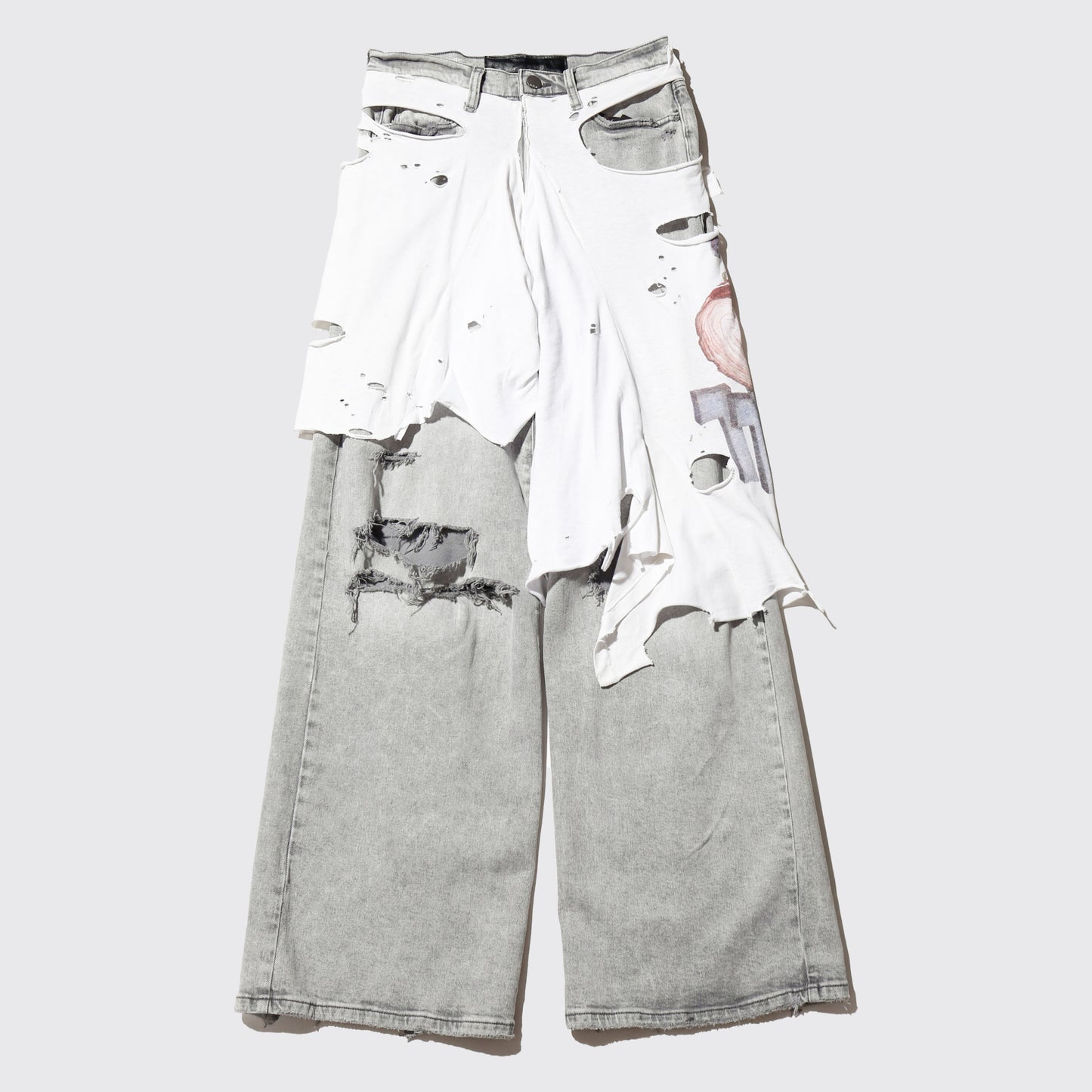 *one-off broken layered jeans
