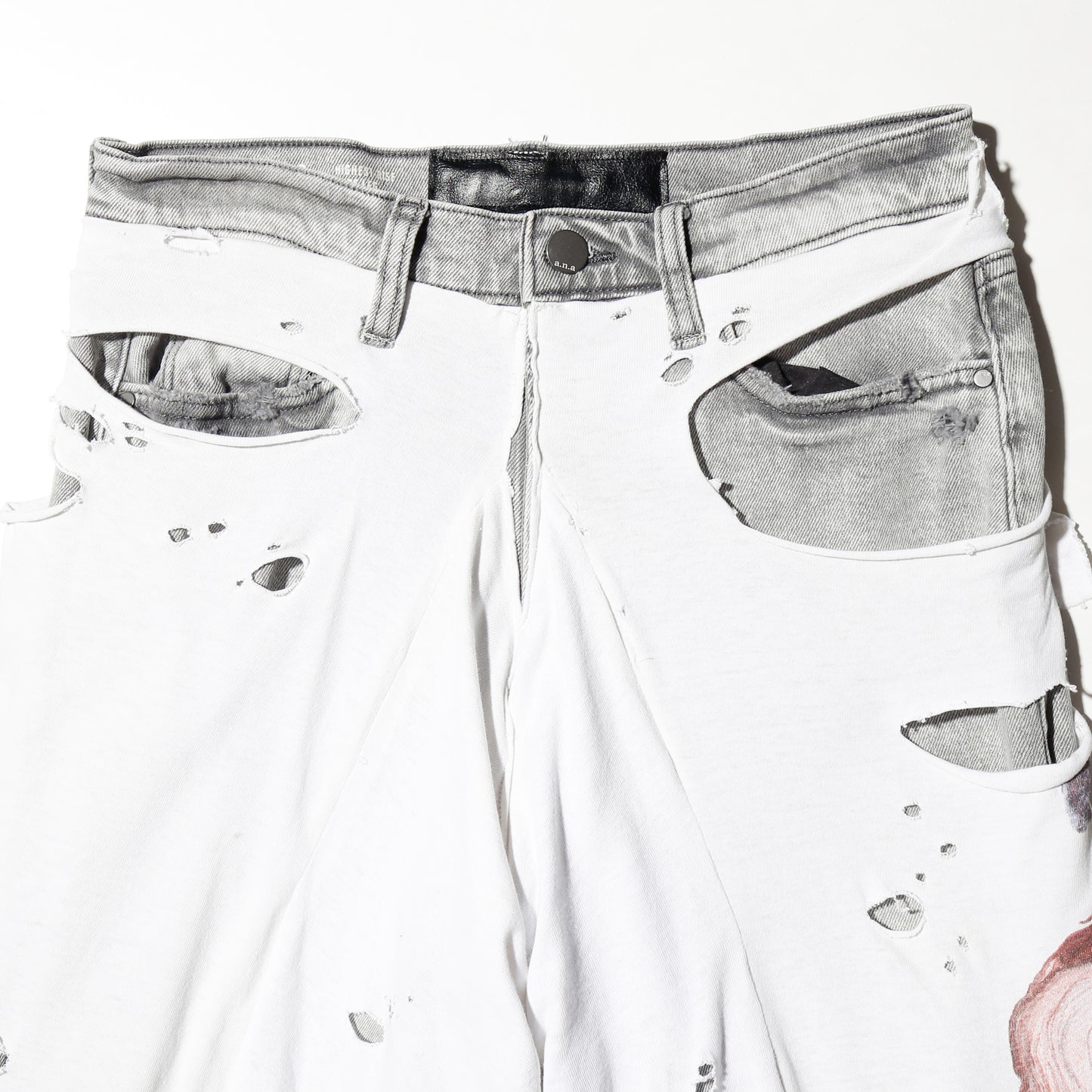 *one-off broken layered jeans