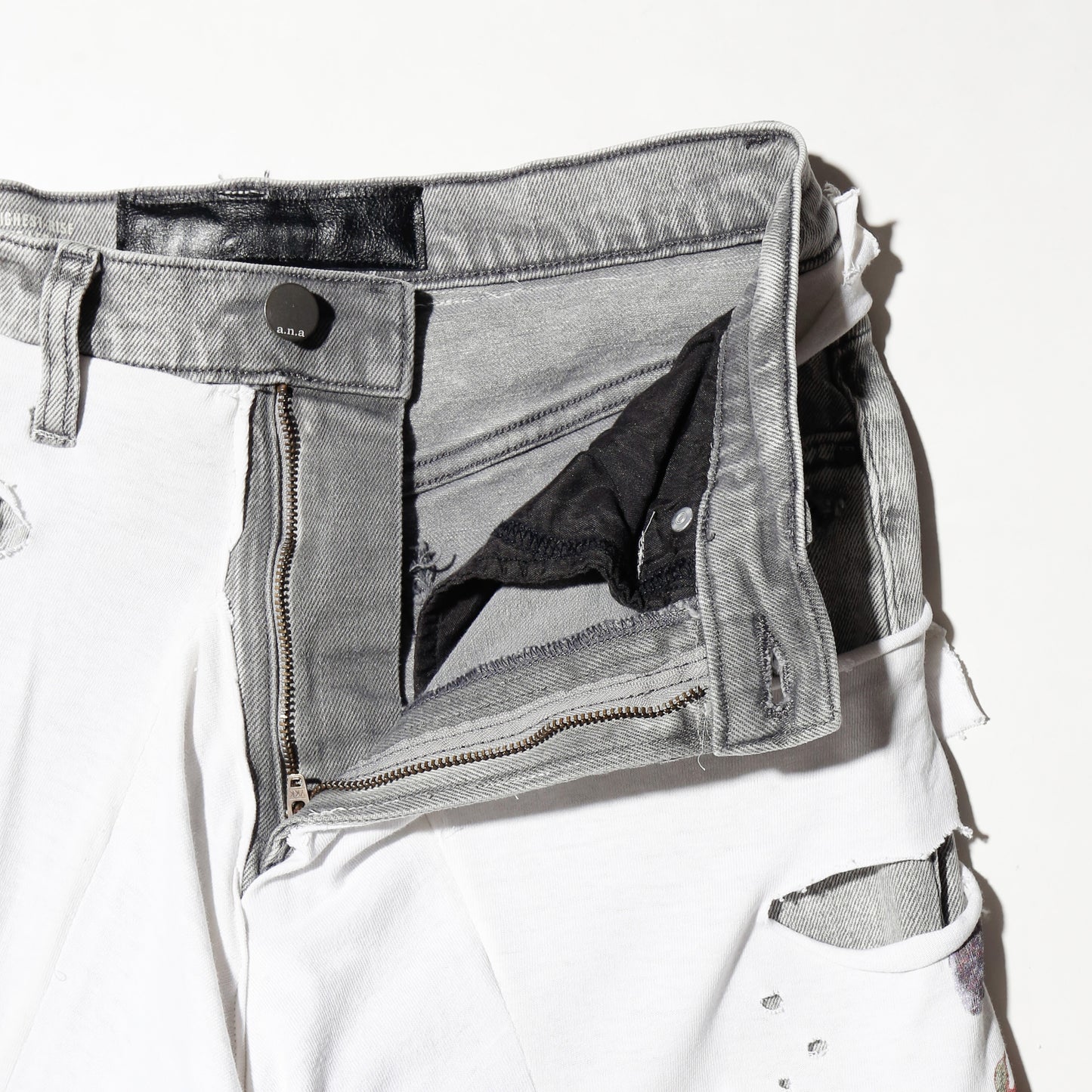 *one-off broken layered jeans
