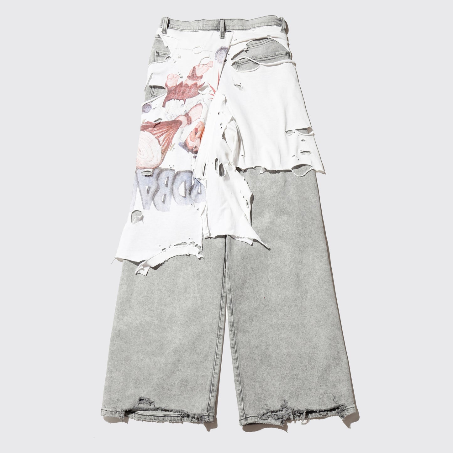 *one-off broken layered jeans