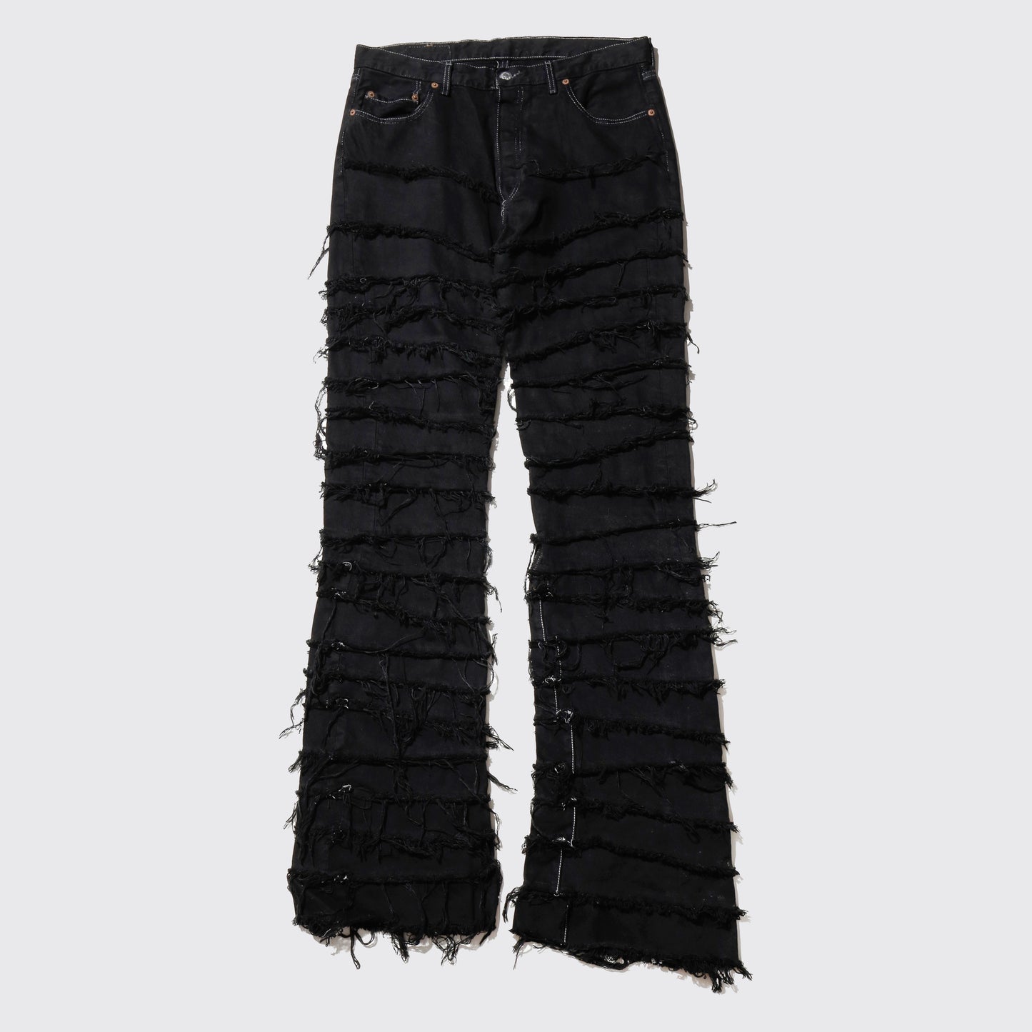 *one-off tsugihagi jeans, model-black finish