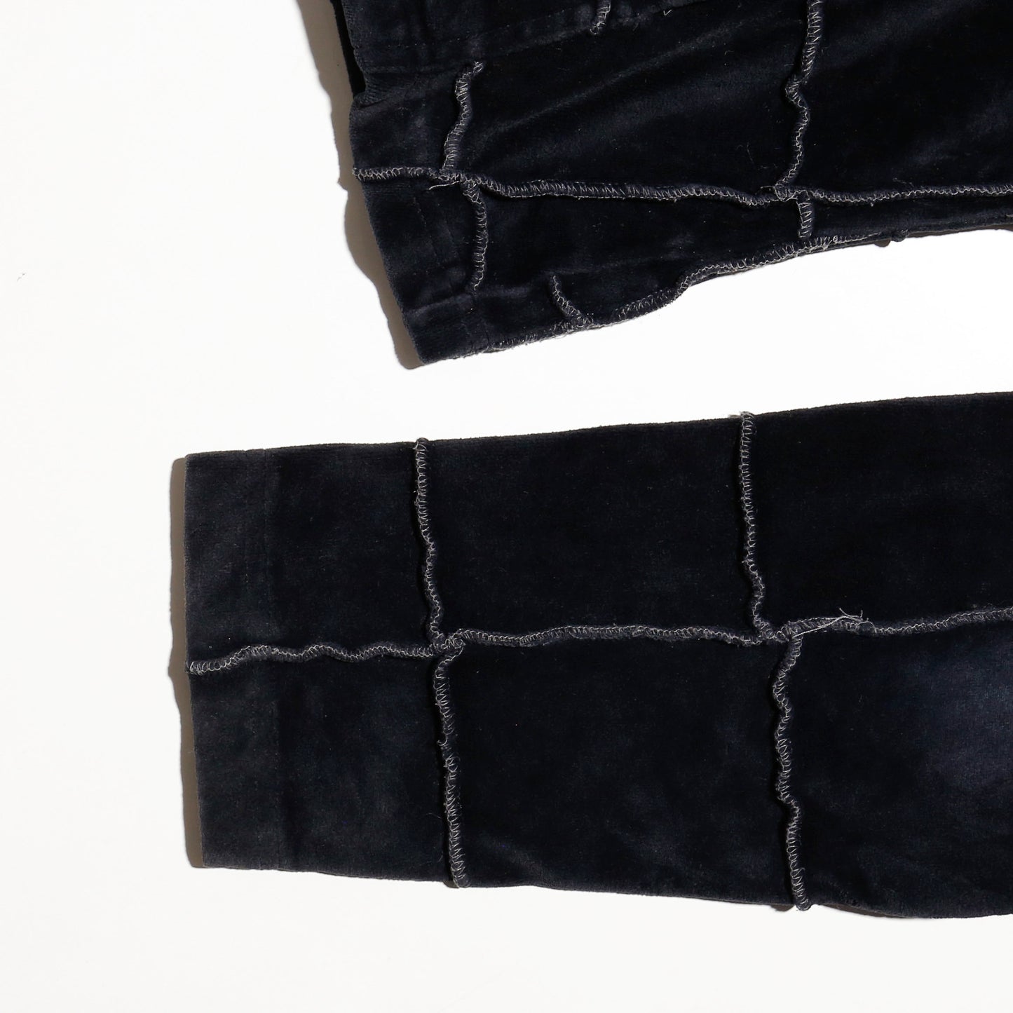 vintage cropped patchwork velour hoodie