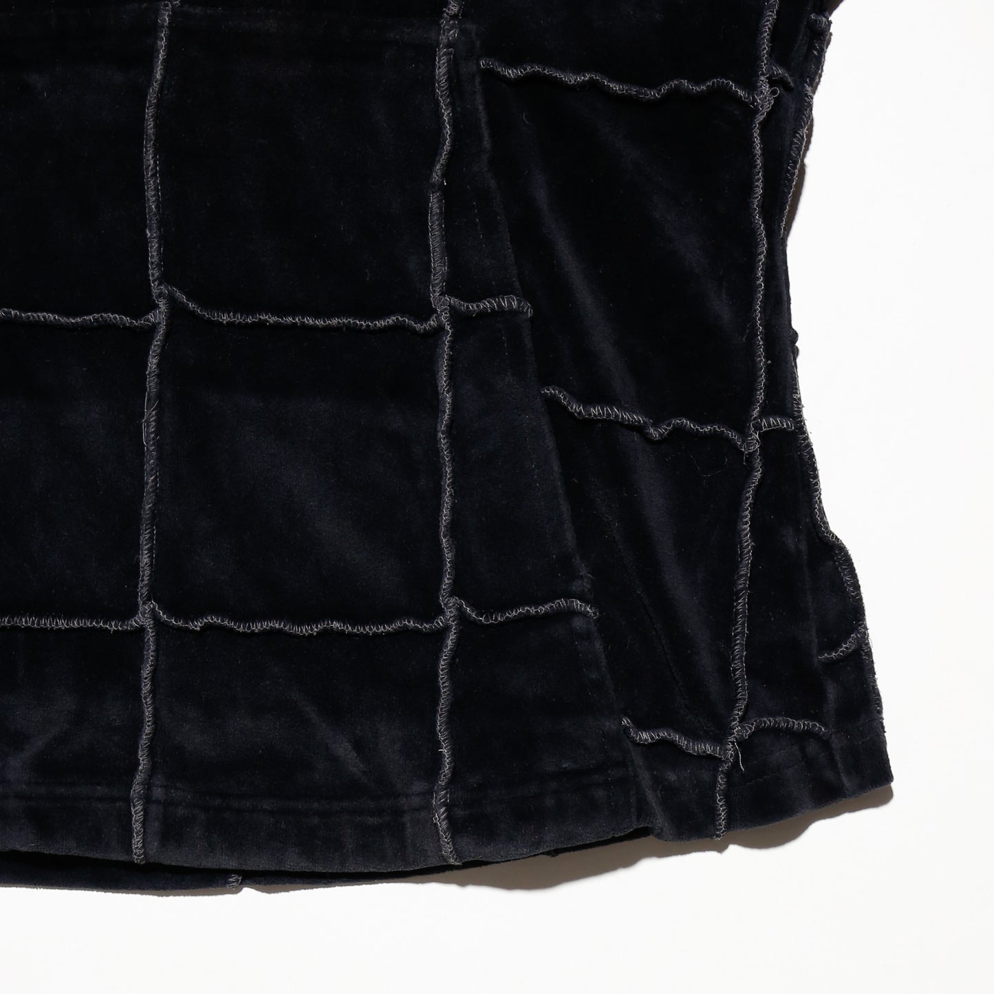 vintage cropped patchwork velour hoodie