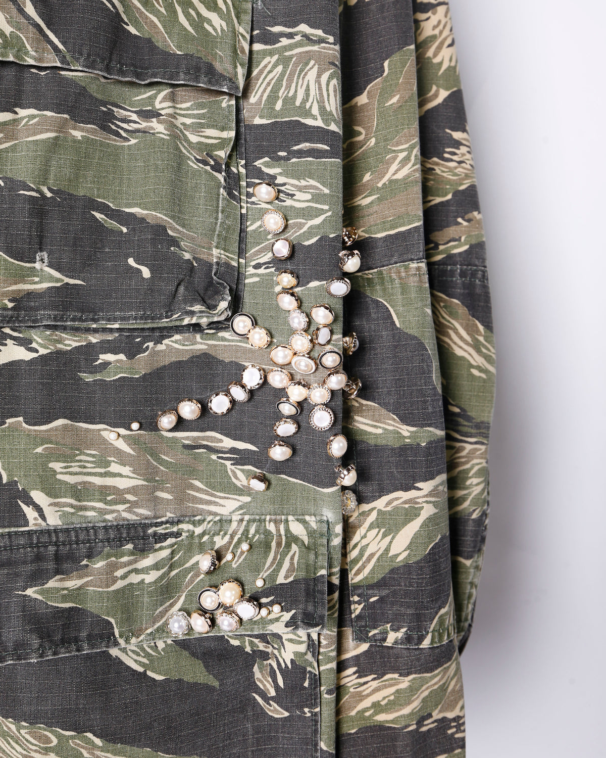 *one-off perl bijou tiger stripe field jacket