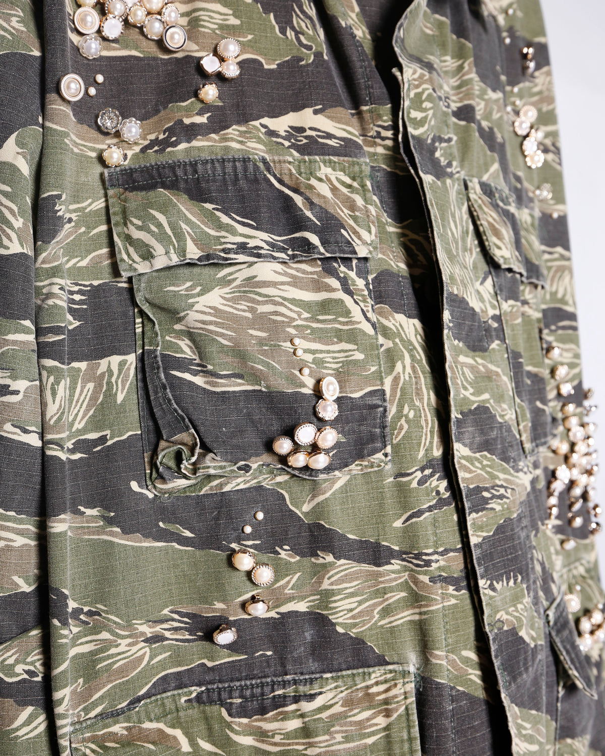*one-off perl bijou tiger stripe field jacket