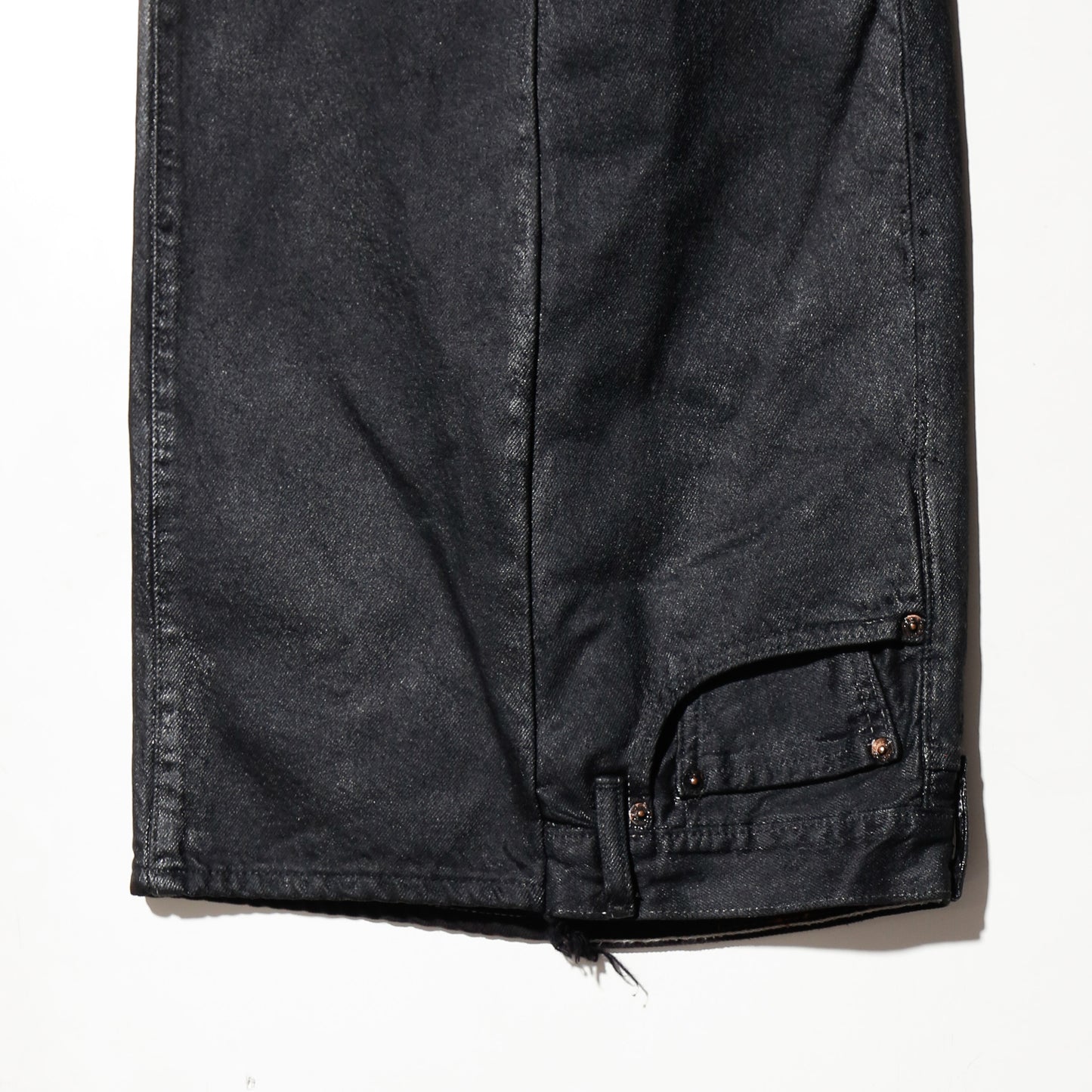 *one-off upside down jeans , model-luster
