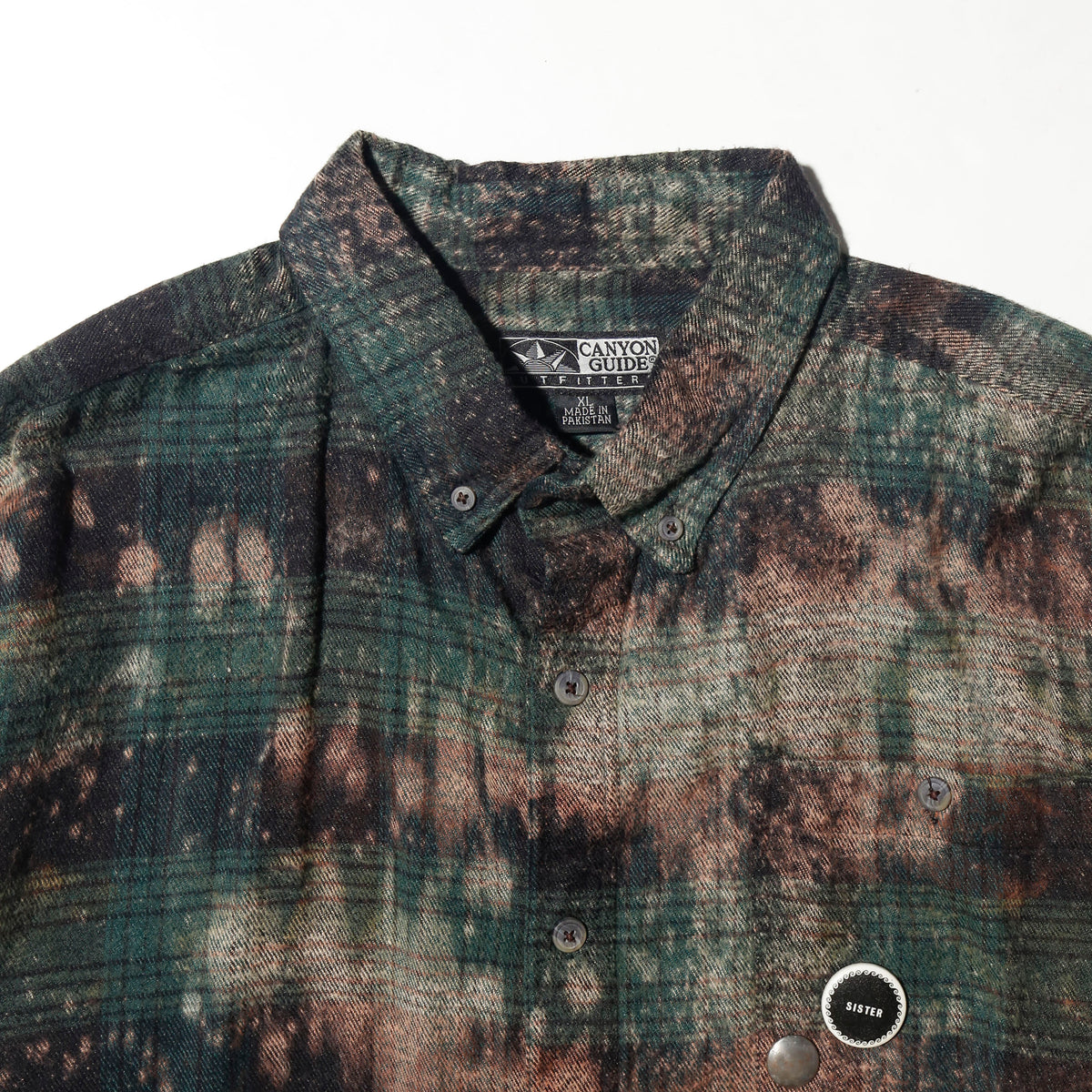 vintage distressed check wool shirt