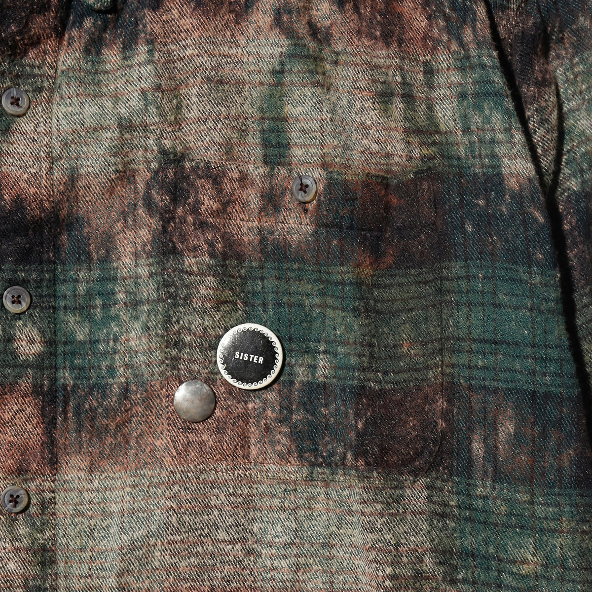 vintage distressed check wool shirt