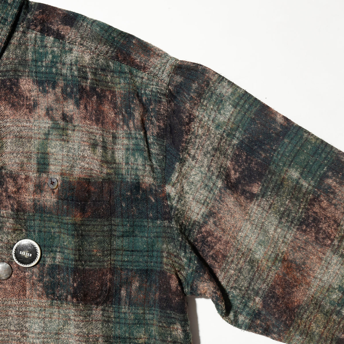vintage distressed check wool shirt