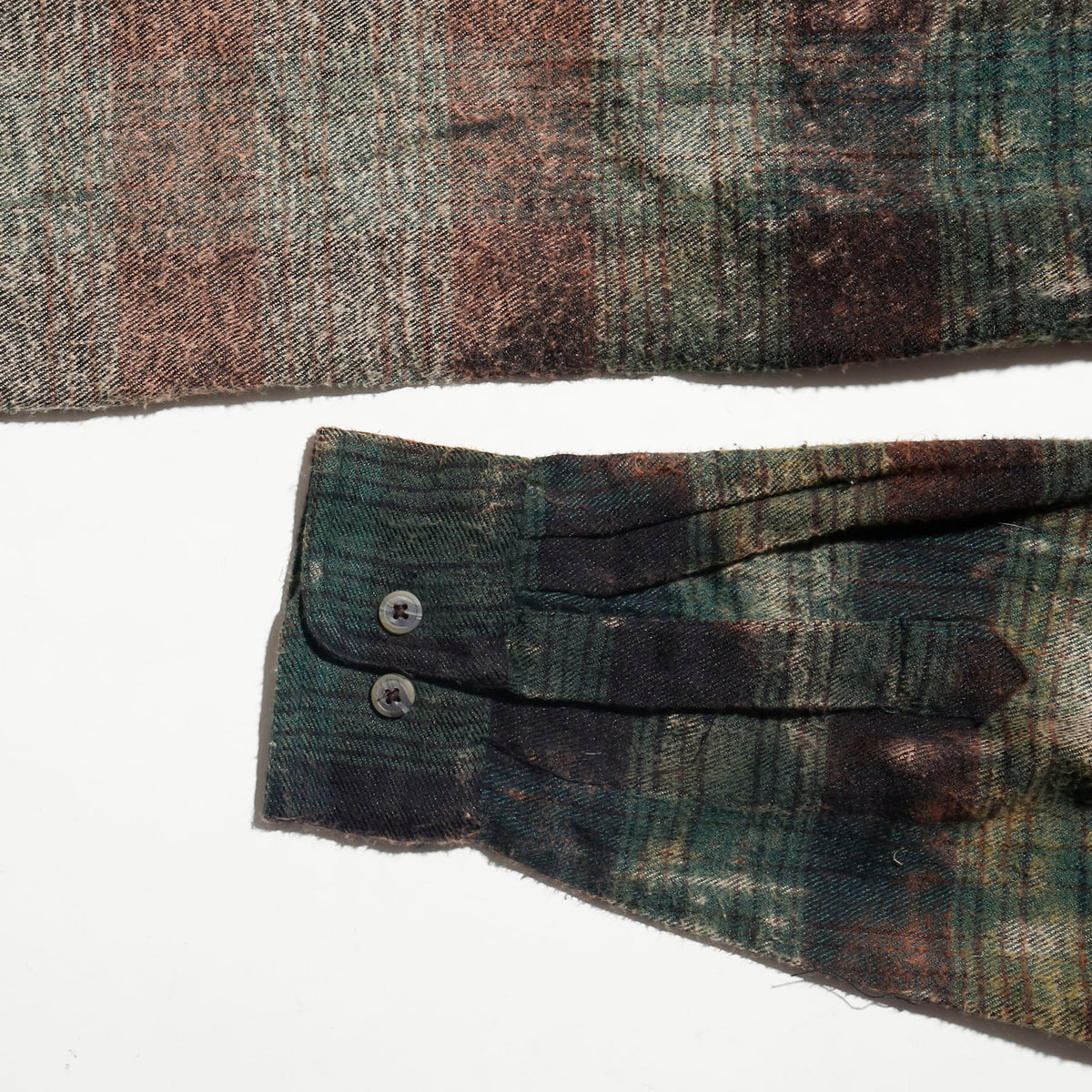 vintage distressed check wool shirt