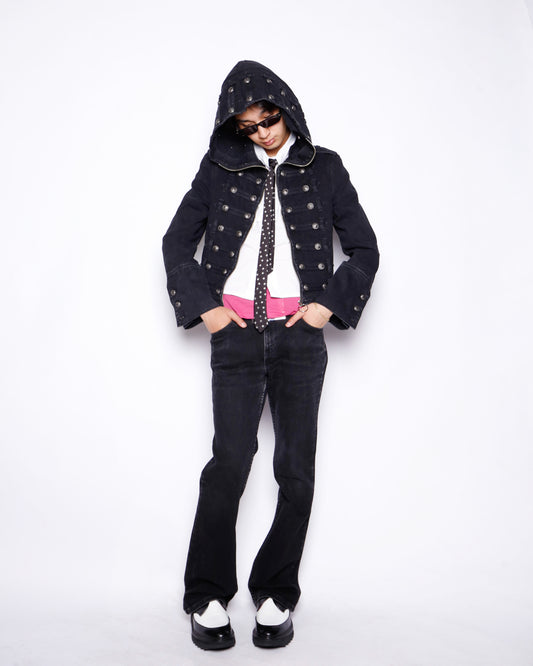 *one-off hooded napoleon jacket