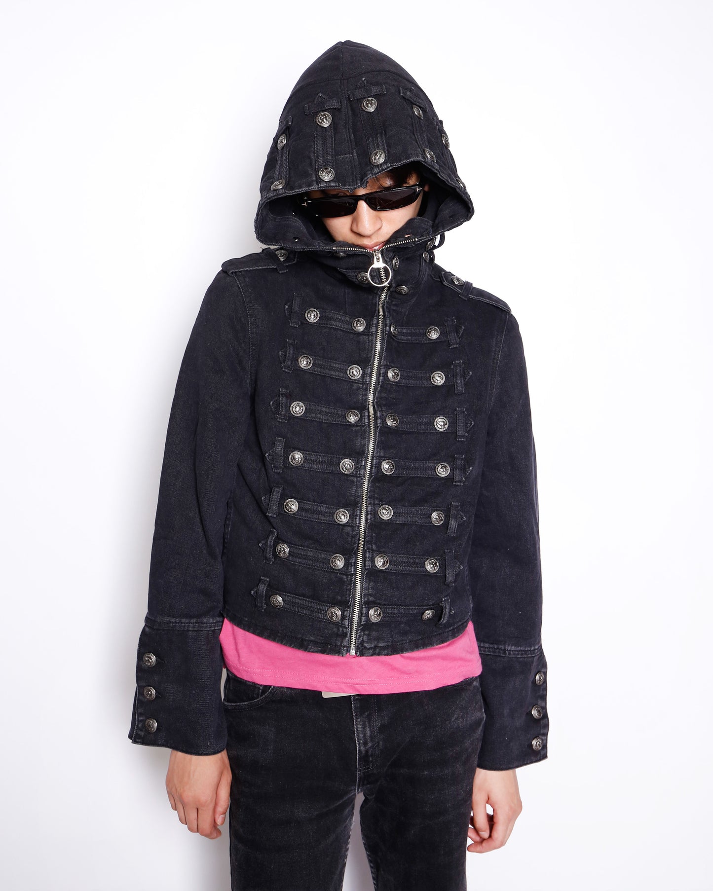 *one-off hooded napoleon jacket
