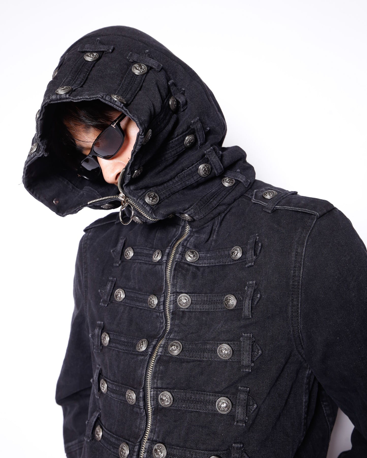 *one-off hooded napoleon jacket