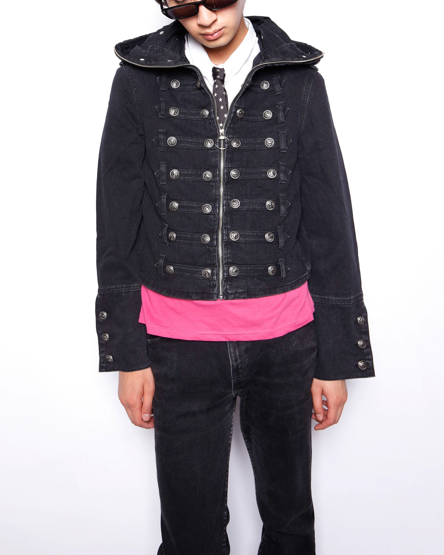 *one-off hooded napoleon jacket