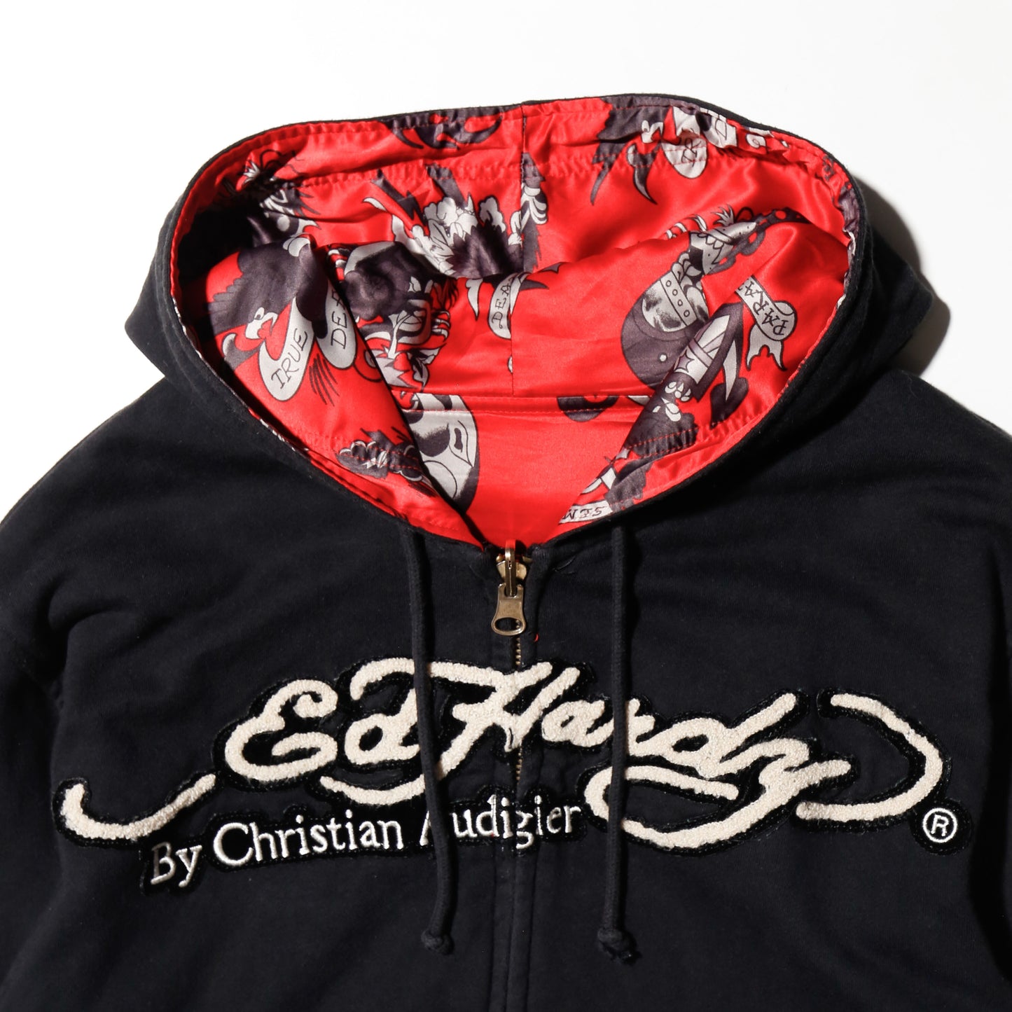 vintage ed hardy tatoo reversible hoodie
