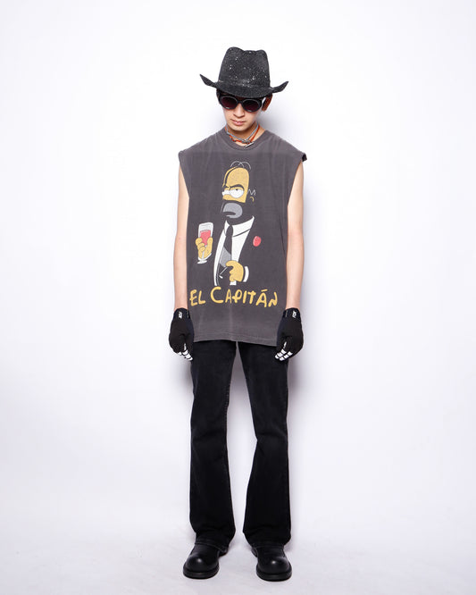 vintage simpsons "el capitan" parody n/s t-shirt