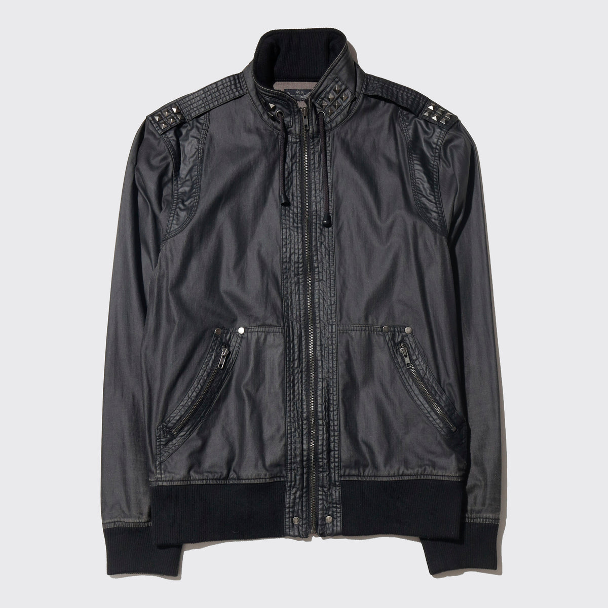 vintage 00's guess studs waxed aviator jacket