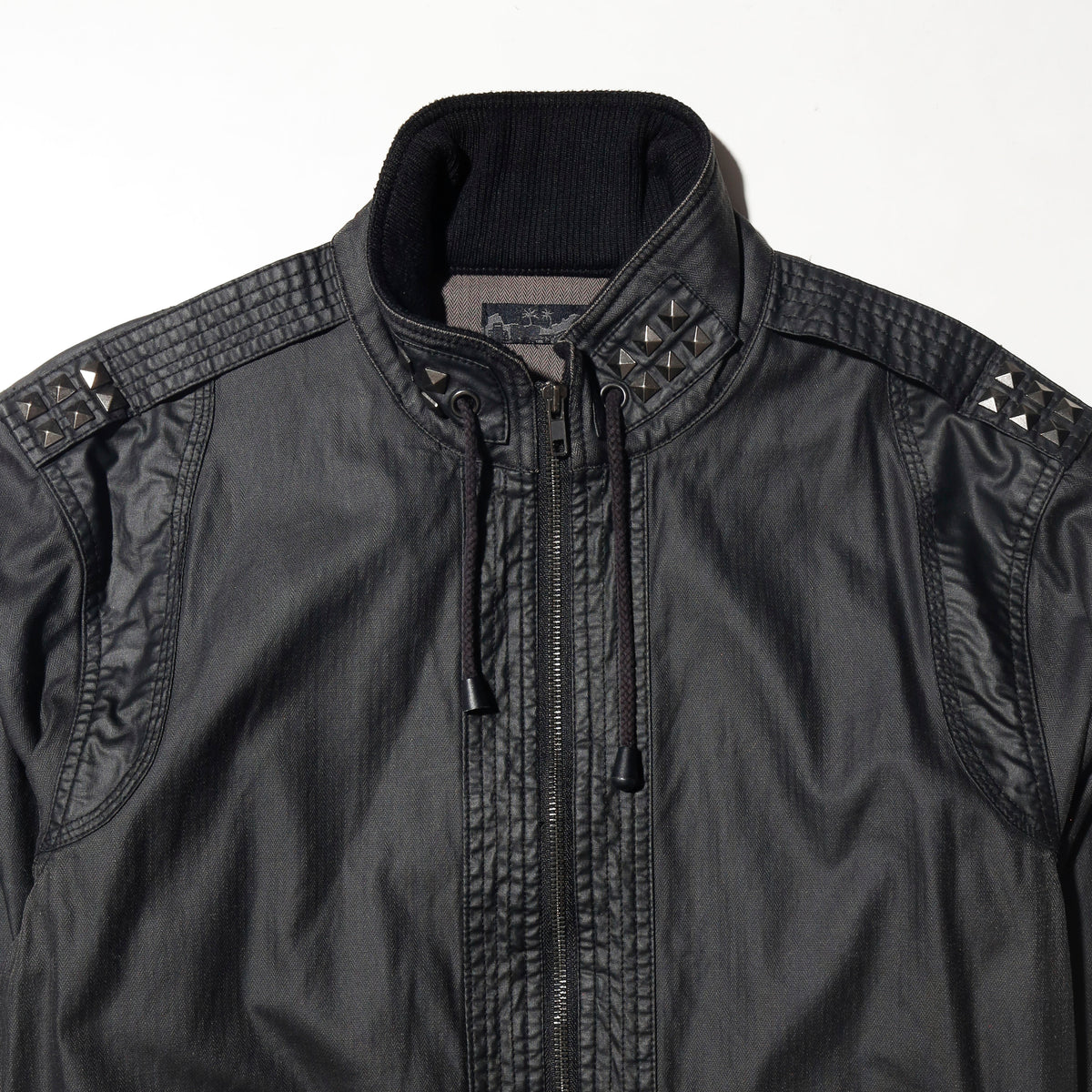 vintage 00's guess studs waxed aviator jacket