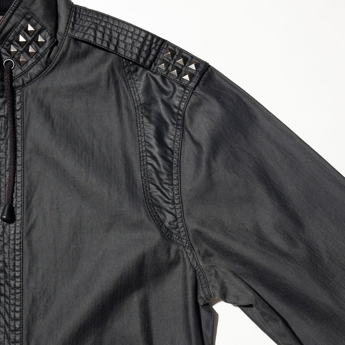vintage 00's guess studs waxed aviator jacket