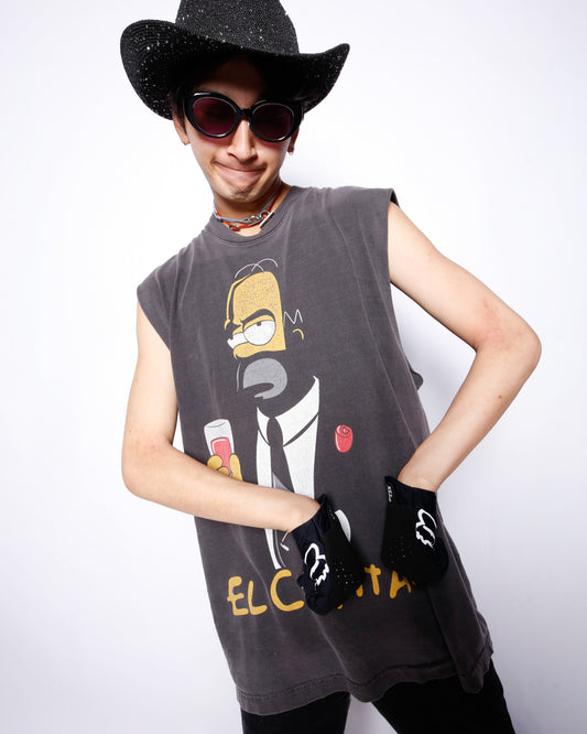 vintage simpsons "el capitan" parody n/s t-shirt