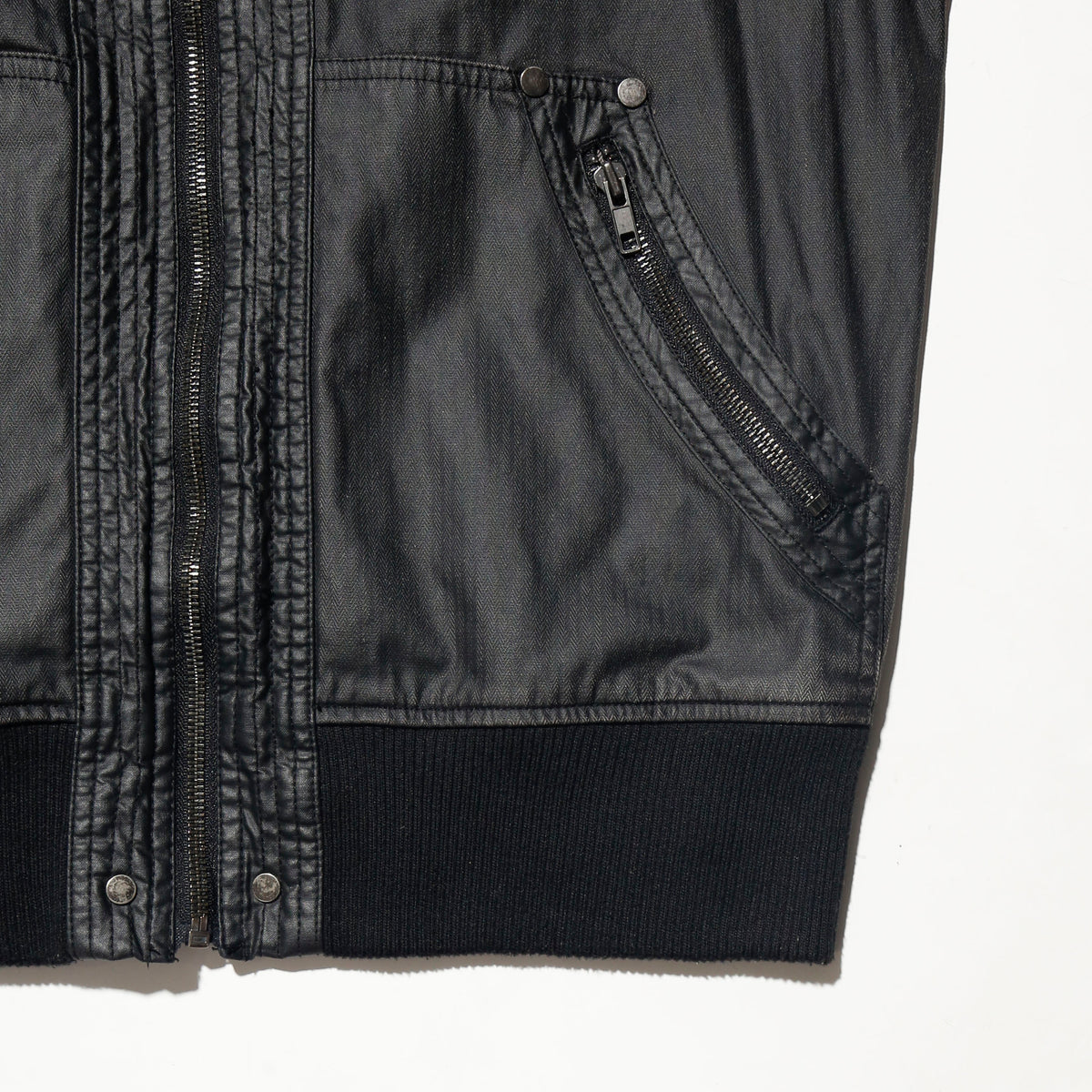 vintage 00's guess studs waxed aviator jacket