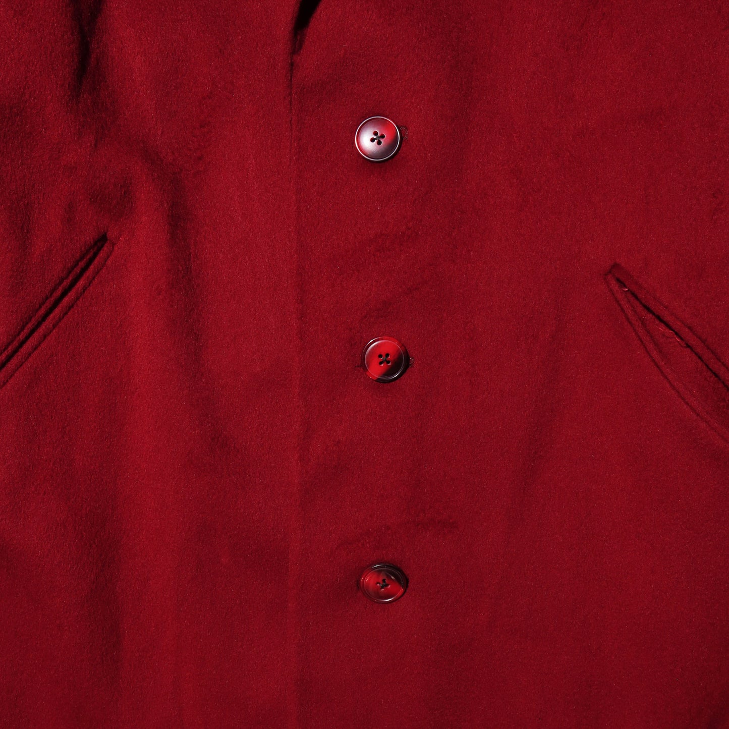 vintage crimson chesterfield wool coat , with paisley liner