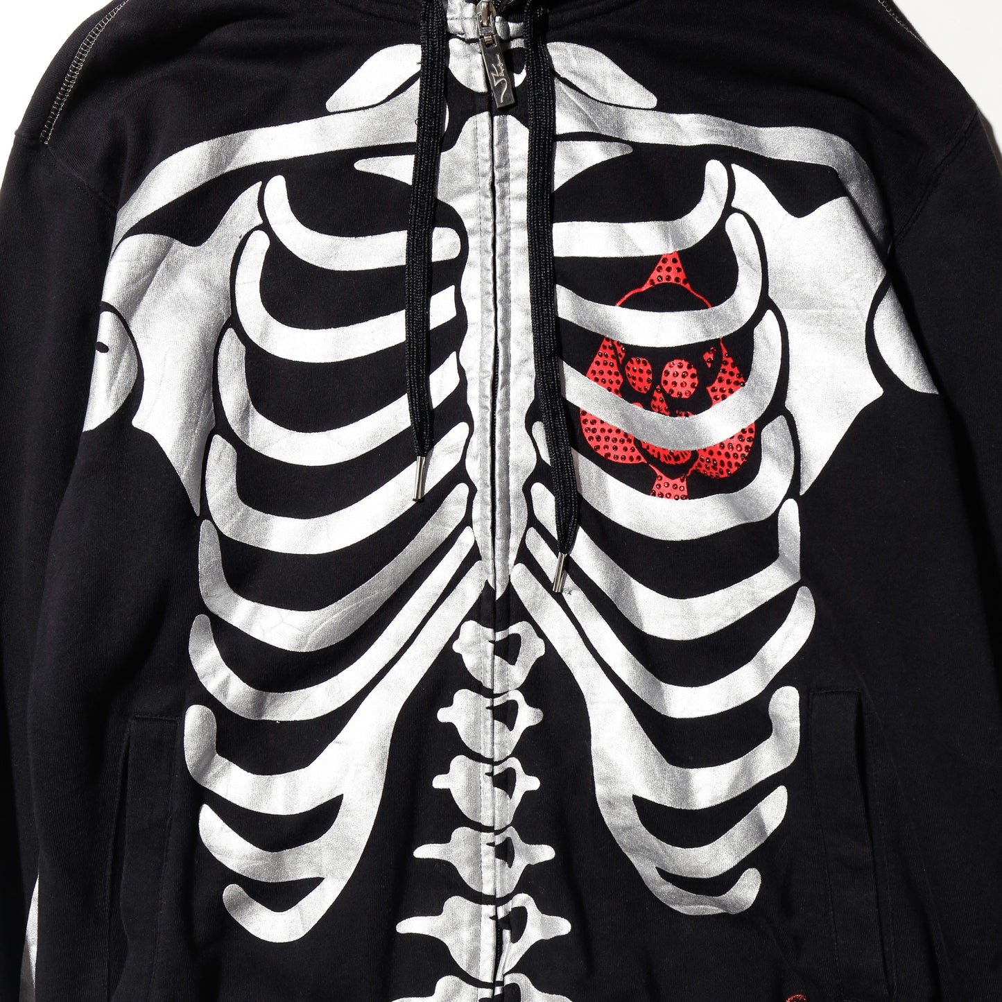 vintage 00's pepe jeans skelton mask hoodie, with chaos liner