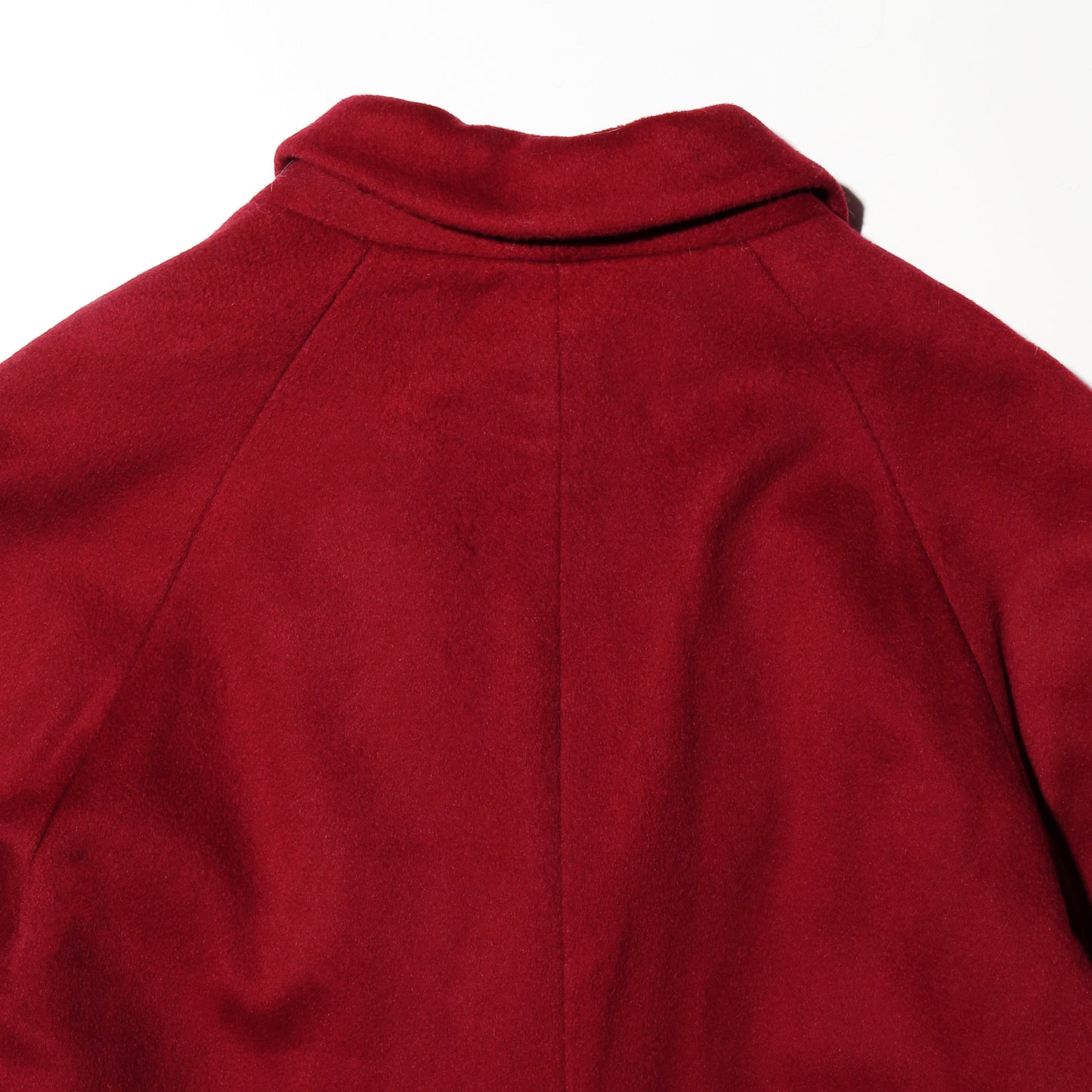 vintage crimson chesterfield wool coat , with paisley liner