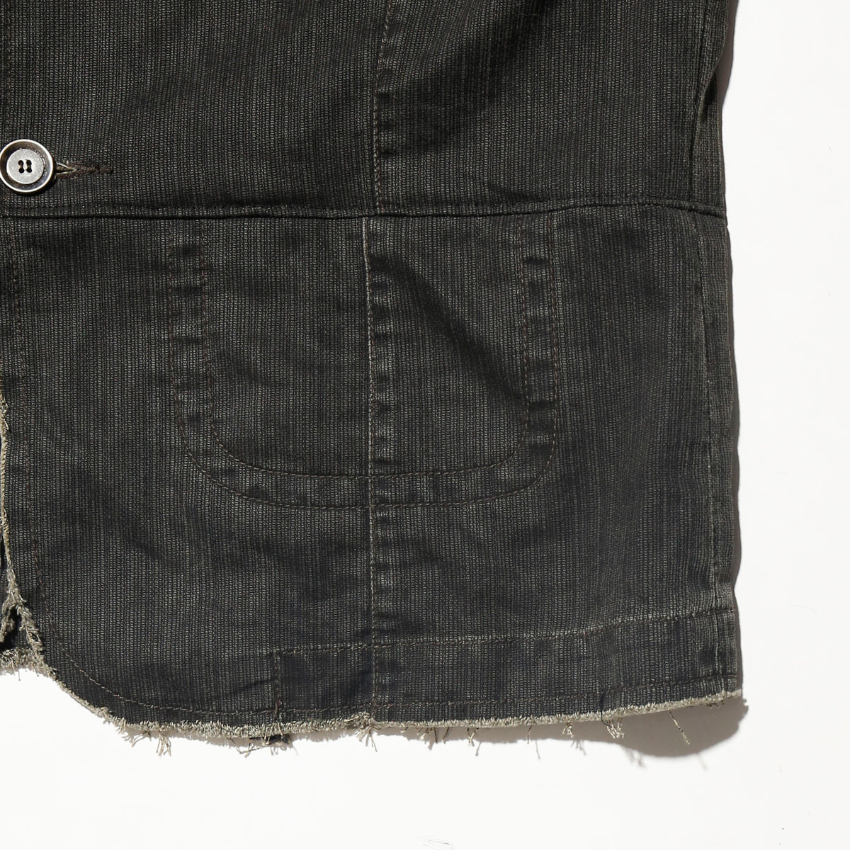 vintage distressed cropped jacket, with dogtag pins