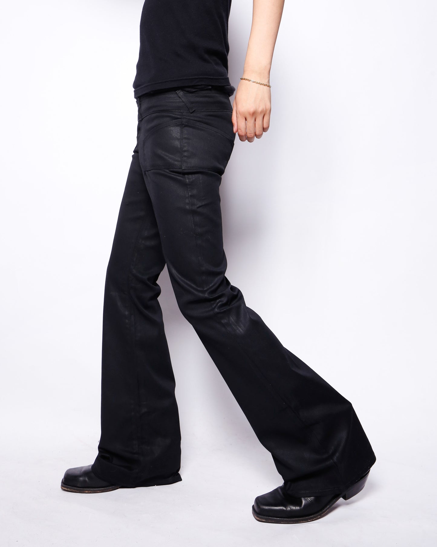 vintage 00's von dutch low rise luster flare trousers