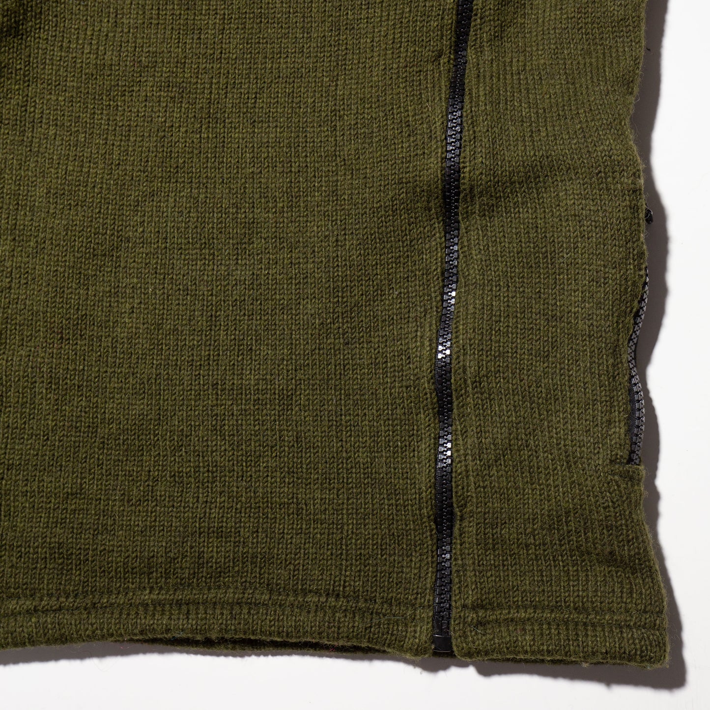 vintage double zip hooded knit jacket