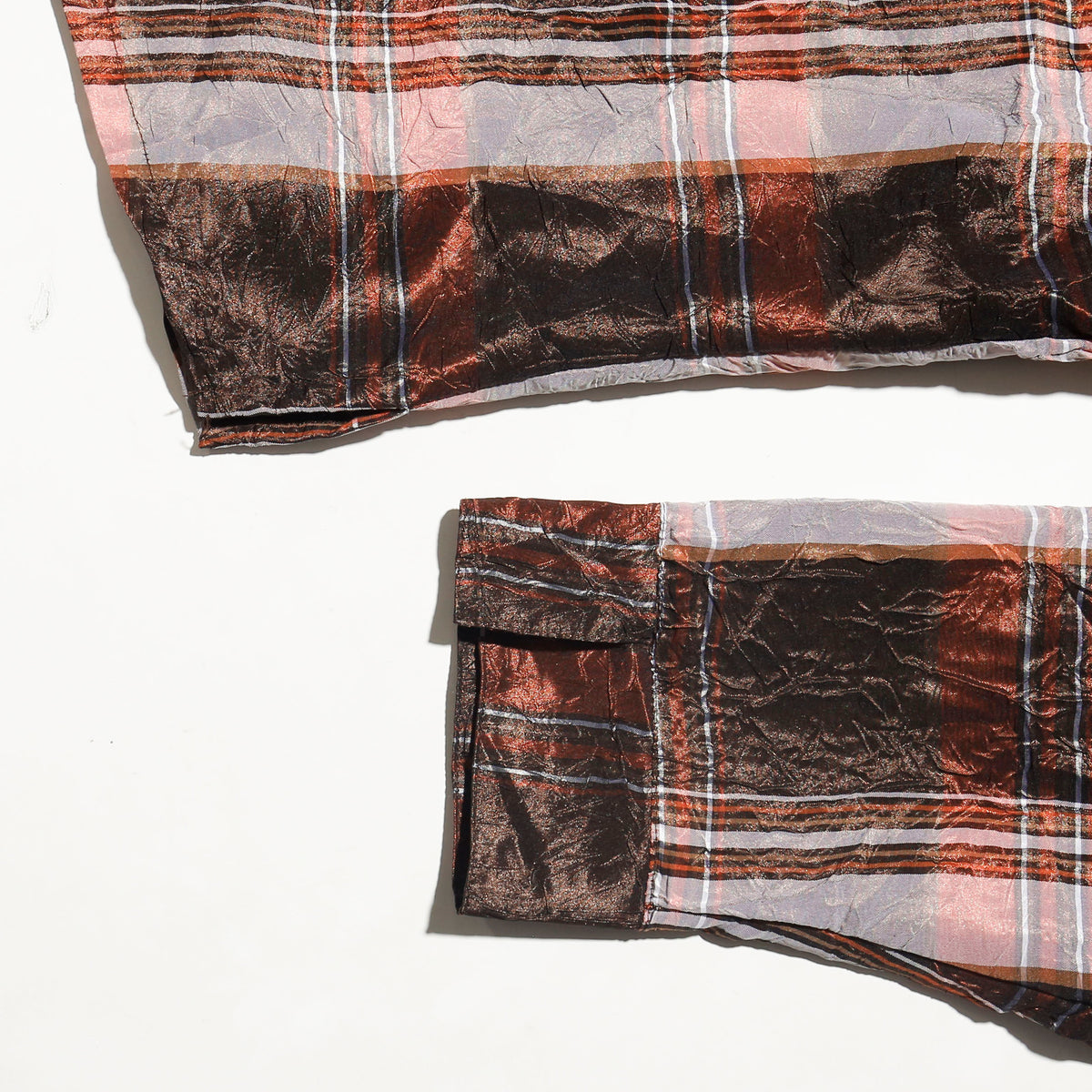 vintage shinny check zipped shirt