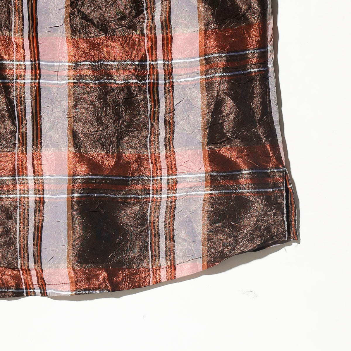 vintage shinny check zipped shirt