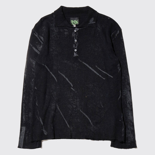 vintage pigment ribbed polo sweater