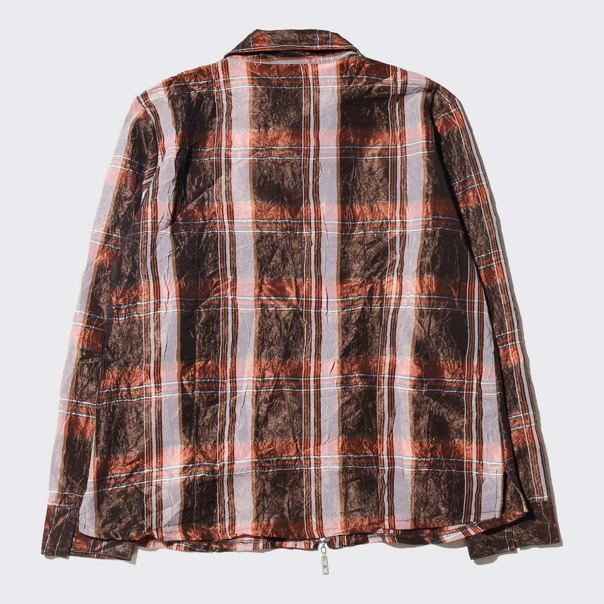 vintage shinny check zipped shirt
