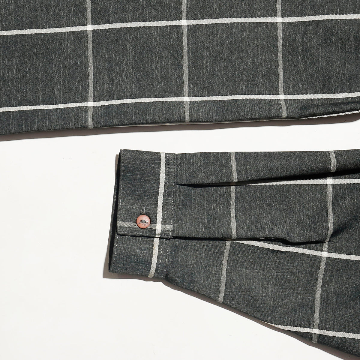 vintage window check open collar shirt