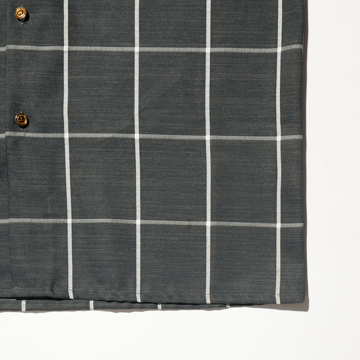 vintage window check open collar shirt