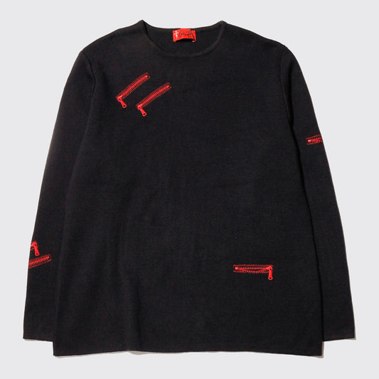 vintage broderie fastener sweater