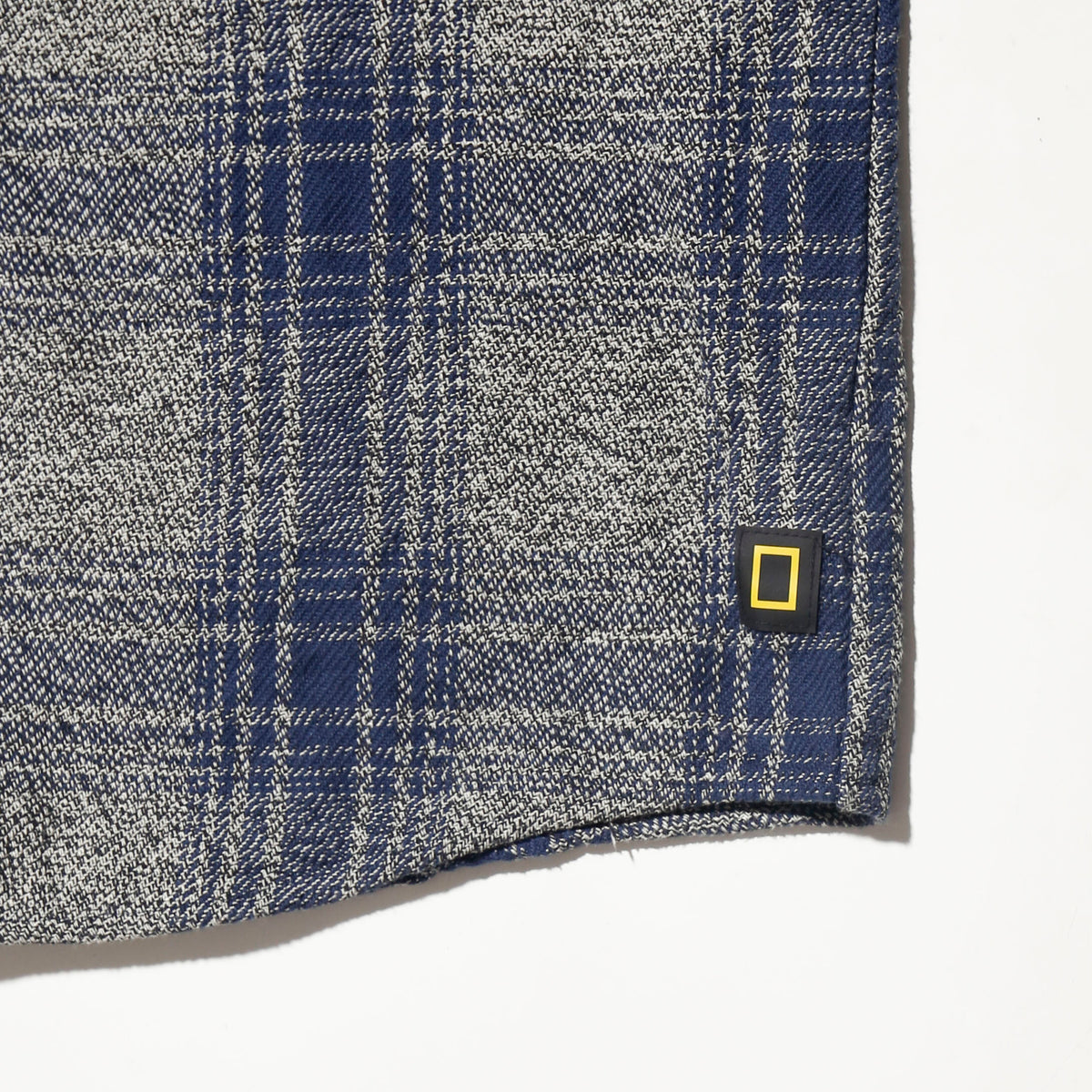 vintage ombre check heavy flannel shirt,with copper badge