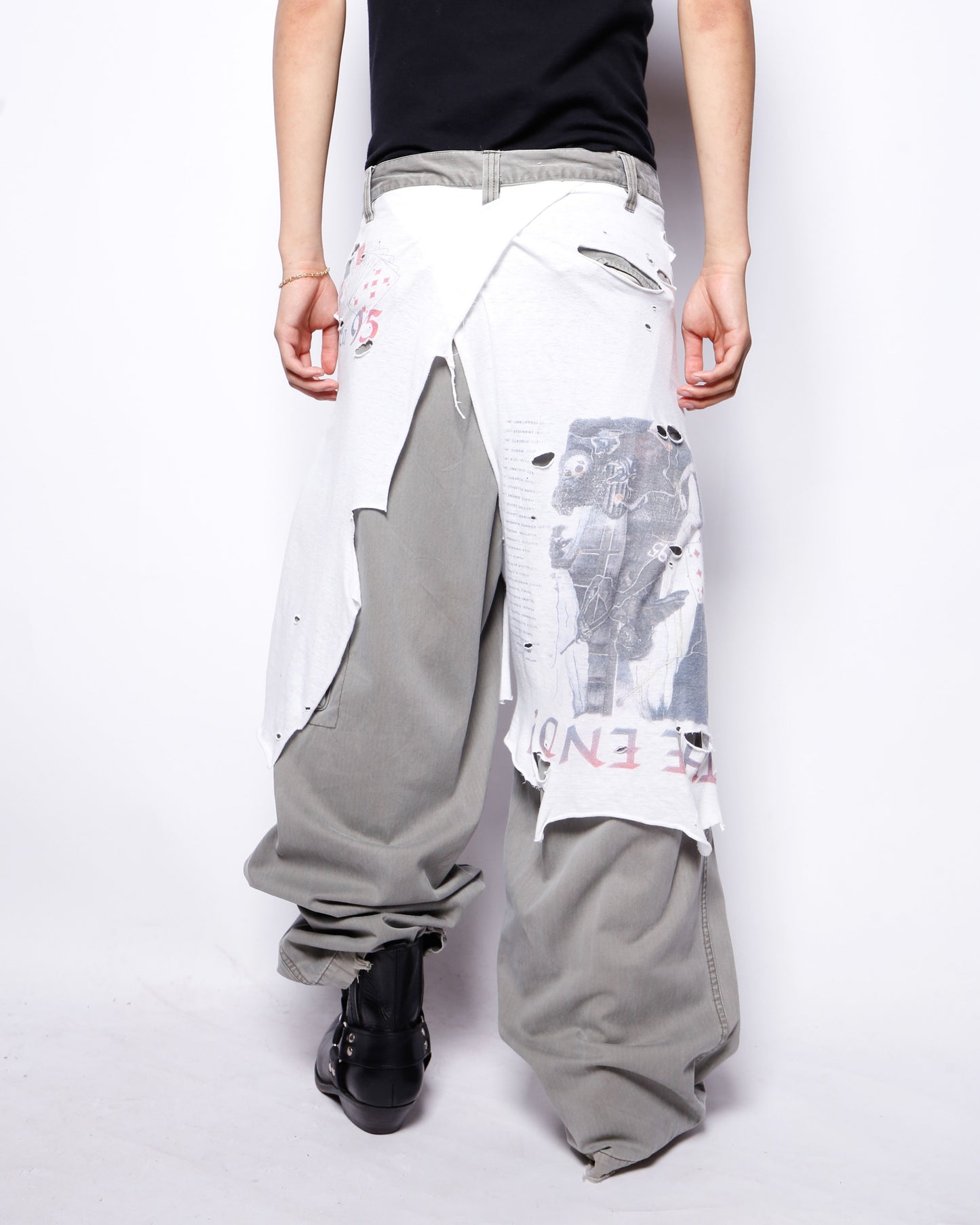 *one-off broken layered trousers