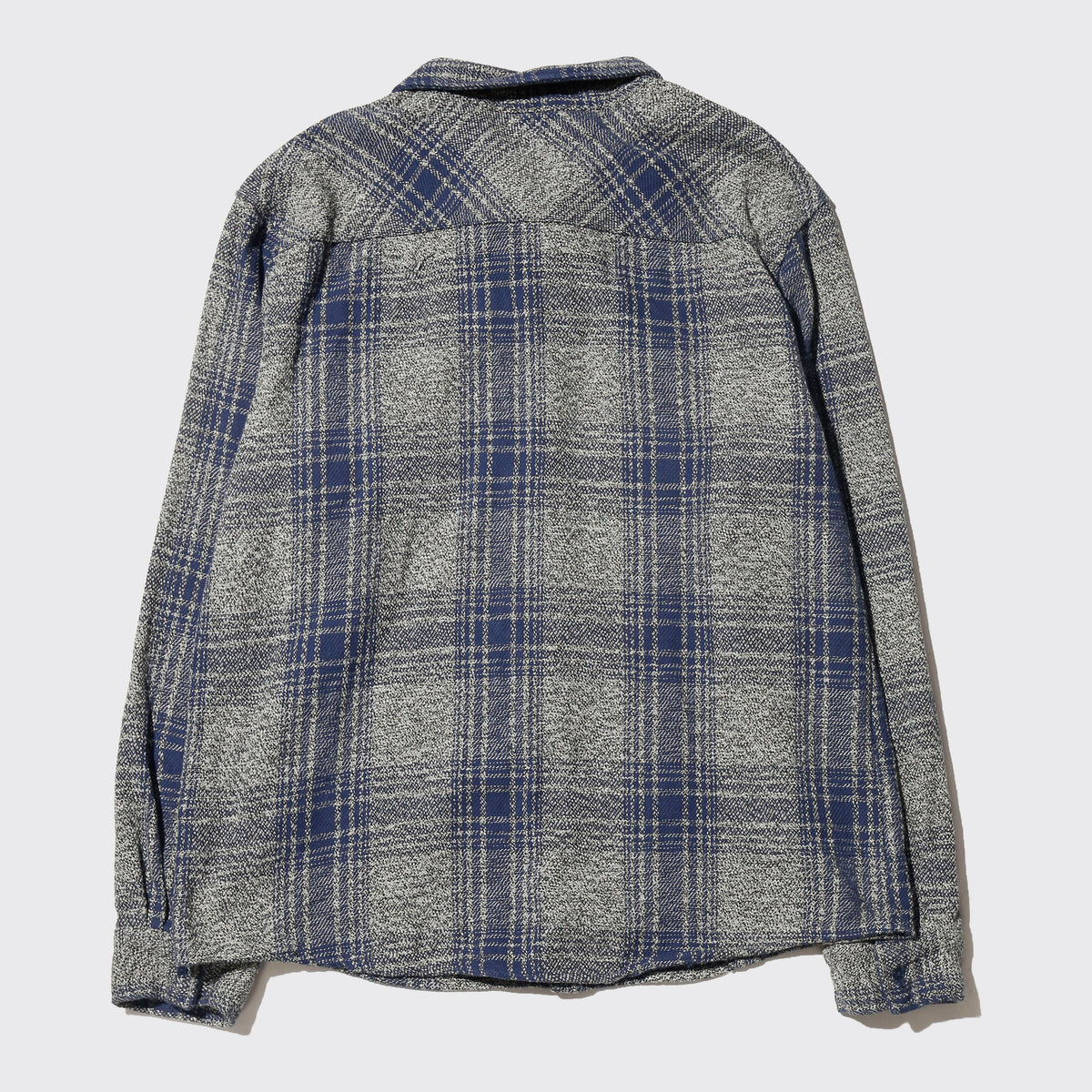 vintage ombre check heavy flannel shirt,with copper badge