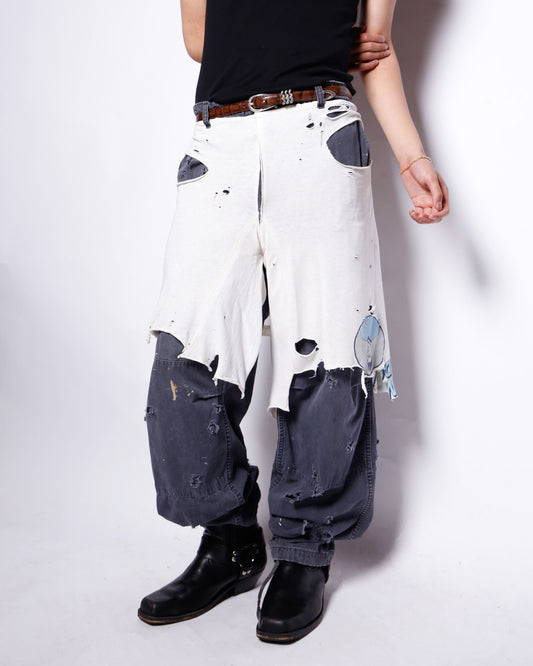 *one-off broken layered trousers