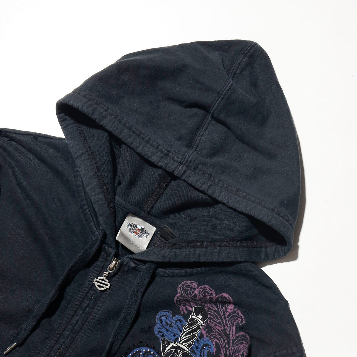 *one-off 00's harley-davidson broken tattoo hoodie