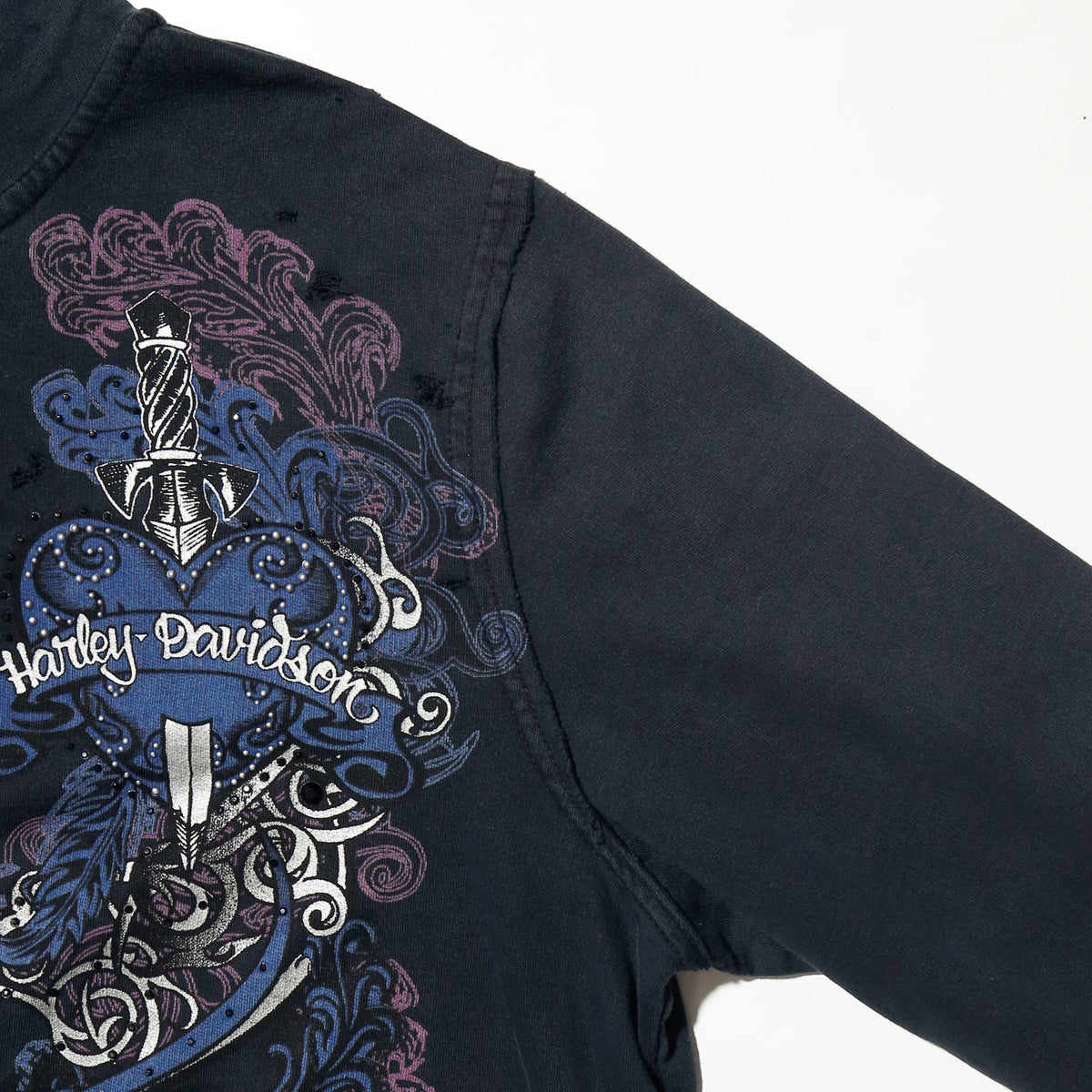 *one-off 00's harley-davidson broken tattoo hoodie